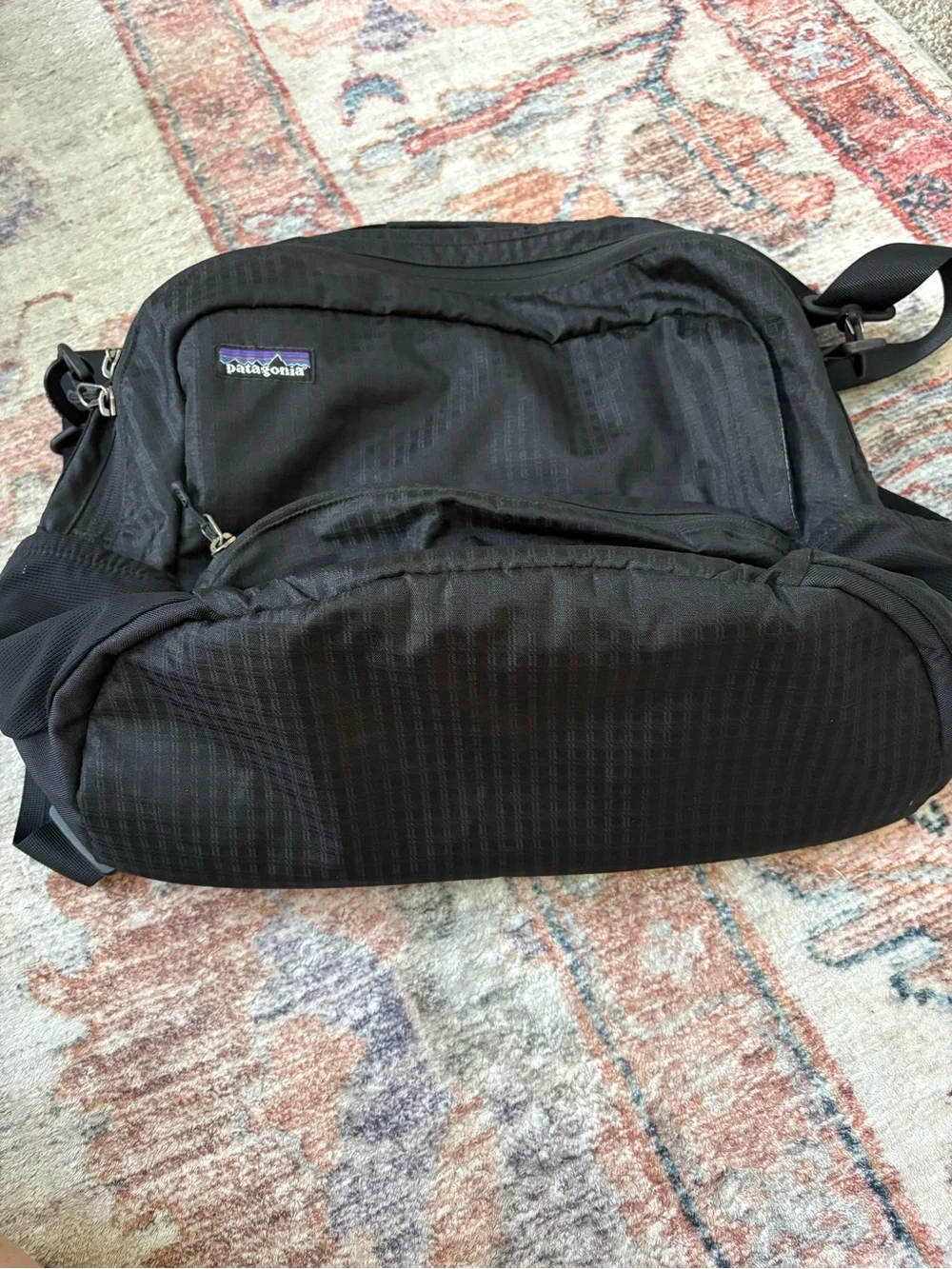 Vintage Patagonia Messenger Laptop Bag Padded Pockets Adjustable Strap Black